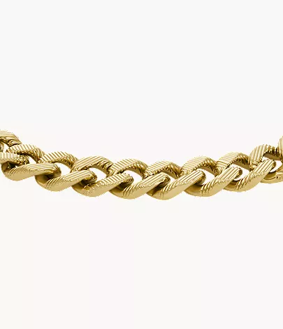 Harlow Linear Texture Chain Gold-Tone Stainless Steel Bracelet - Image 2