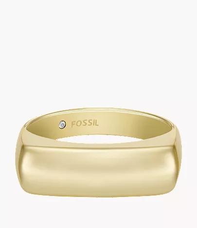 Heritage D-Link Glitz Gold-Tone Stainless Steel Signet Ring - Image 3