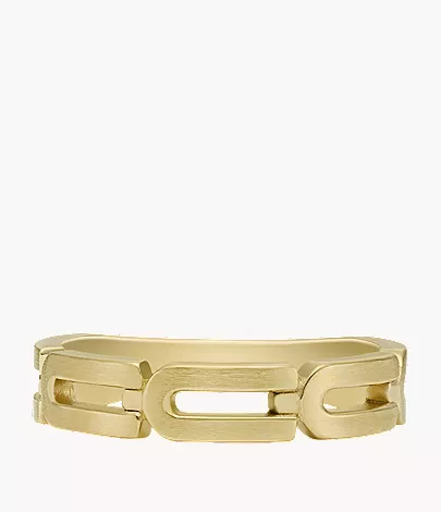 Heritage D-Link Chain Gold-Tone Stainless Steel Band Ring
