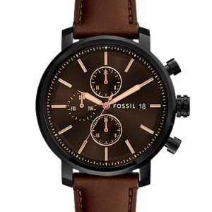 Rhett 43mm Multifunction Brown Leather Watch