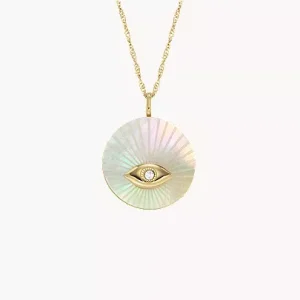 Sutton Evil Eye Gold-Tone Stainless Steel Pendant Necklace