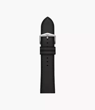 24mm Black LiteHide? Leather Strap