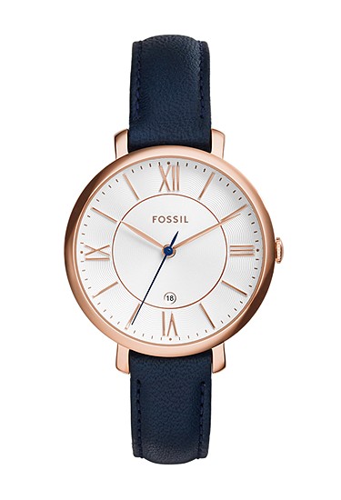 Jacqueline 36mm Navy Leather Watch
