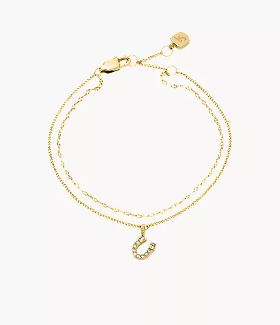 Sutton Horseshoe Gold-Tone Stainless Steel Multi Strand Bracelet