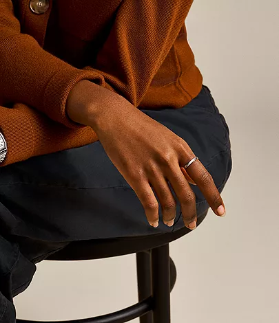Harlow Linear Texture Stainless Steel Band Ring - Image 6
