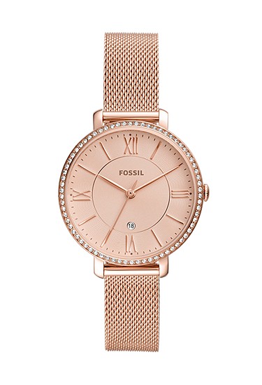 Jacqueline 36mm Three-Hand Date Rose Gold-Tone Stainless Steel Watch