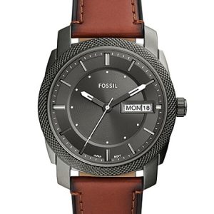 Machine 42mm Three-Hand Date Brown Leather Watch